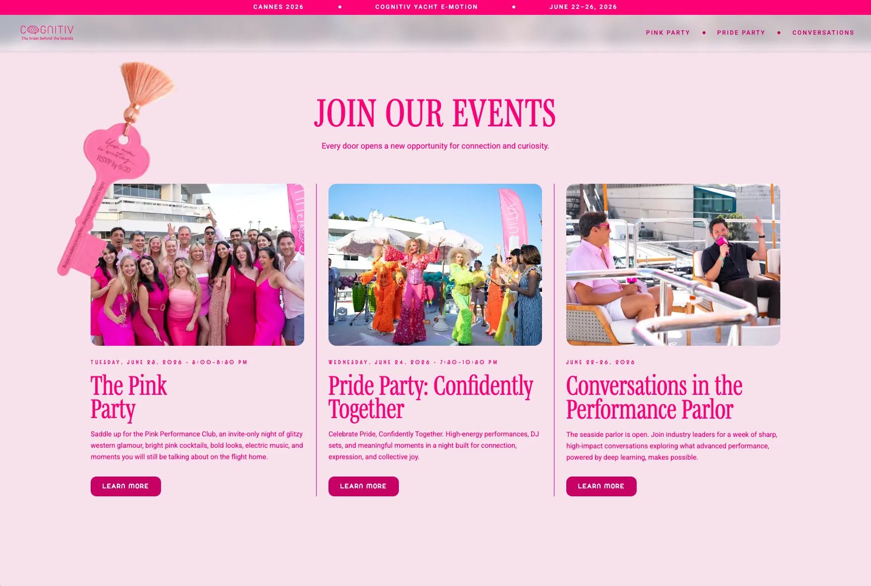 Cognitiv Cannes microsite: join our events